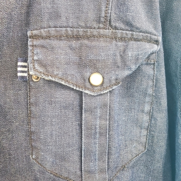 Poggianti 1958 denim pearl snap shirt 42/16.5 neck - Picture 9 of 13